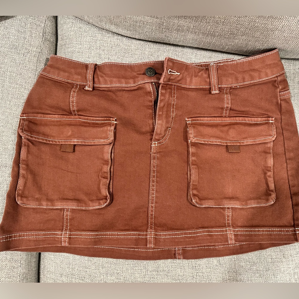 A Wild Fable- Brown Mini Skirt with Pockets- size medium